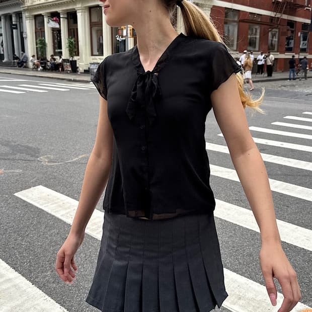 브랜디멜빌 리본 블라우스