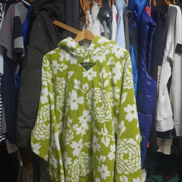 프라다 테리 후드 도톰원단 오버핏 xl