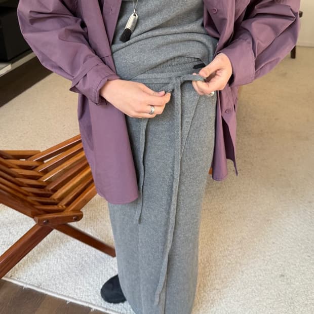 에토스 니트 스트랩 스커트 롱