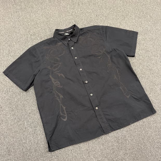 XL) 할리데이비슨 빈티지 자수 반팔 셔츠