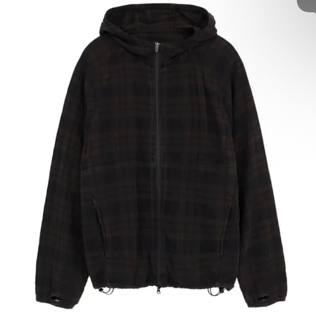 [4] 폴리테루 휴먼인덱스 체크후디파카 브라운