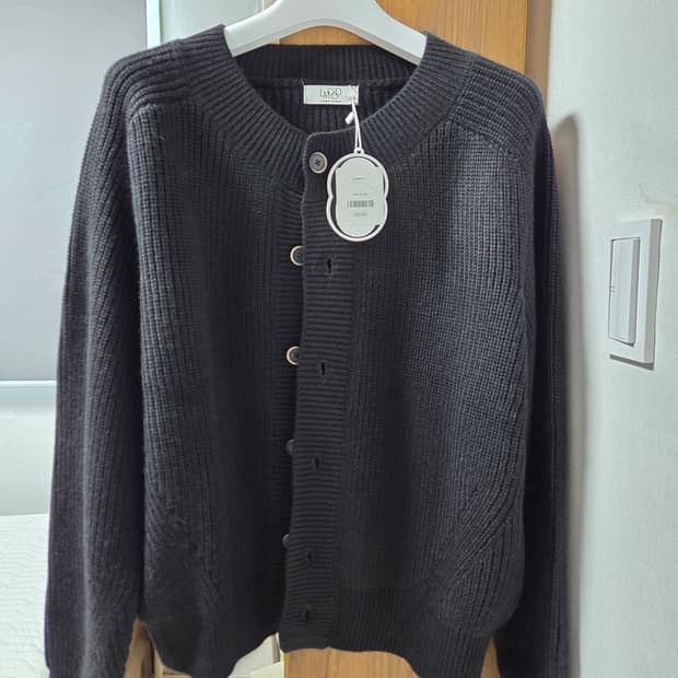 엘무드 뉴프렙 울 크루넥 가디건 46 블랙