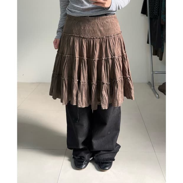 빈티지 미디 스커트