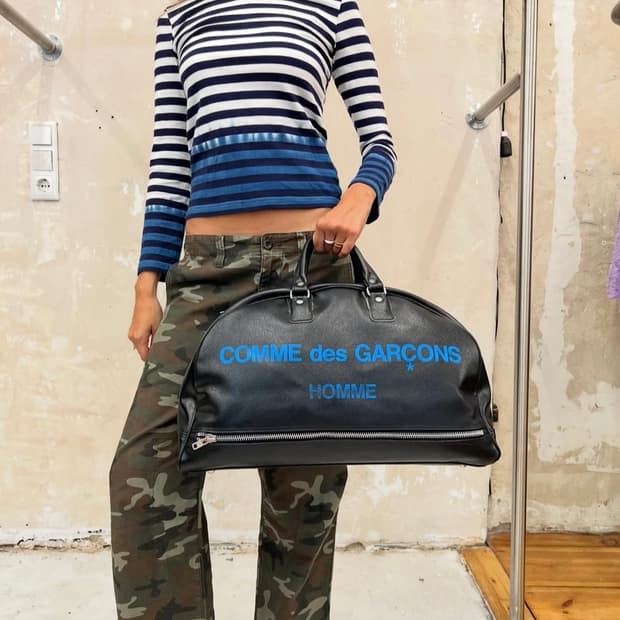 꼼데가르송 아카이브 한정판 pebbled 가죽 볼링백