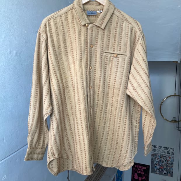 면 100% made india 도톰 패턴 셔츠