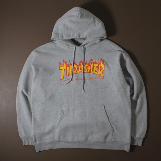 Trasher 트래셔 기모 그레이 후드티