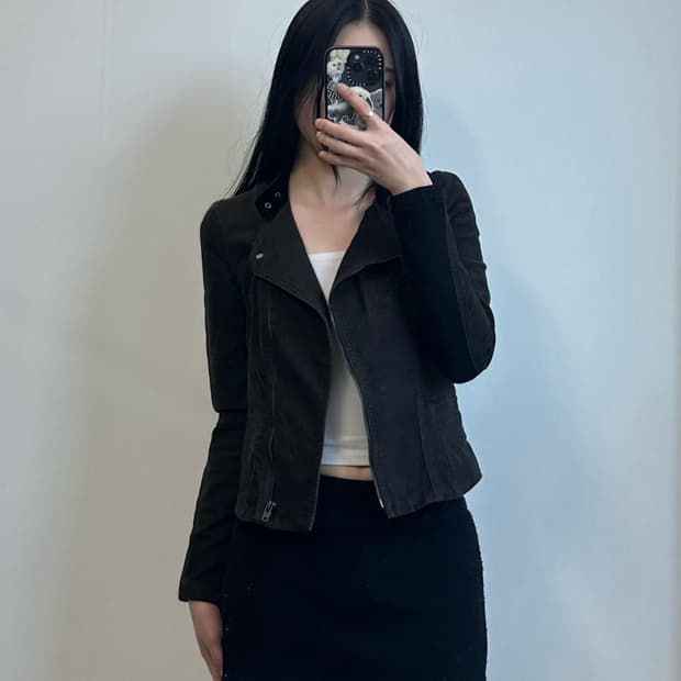 Vintage 빈티지 사선 라이더 자켓