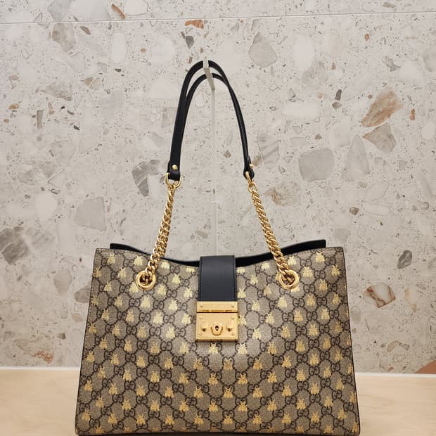 구찌 479197 꿀벌 GG 패드락 숄더백 미듐