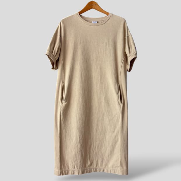 (여성L)챔피온 리버스위브 반팔 롱 원피스