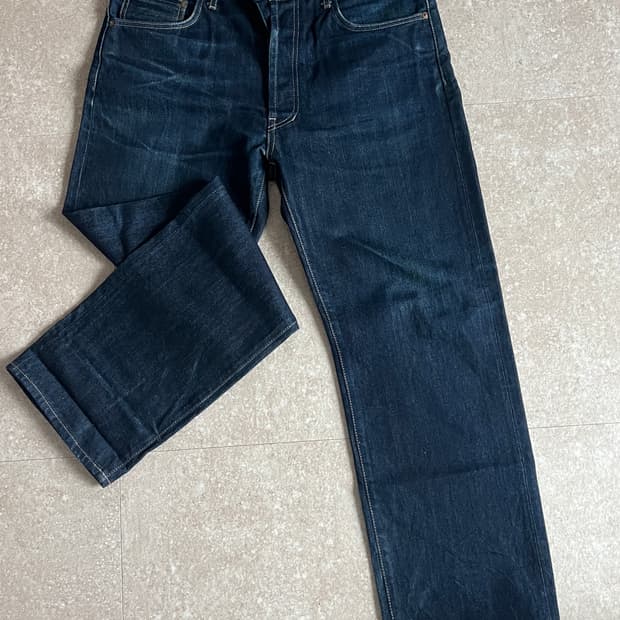34 x 32 생지 raw 데님 팬츠