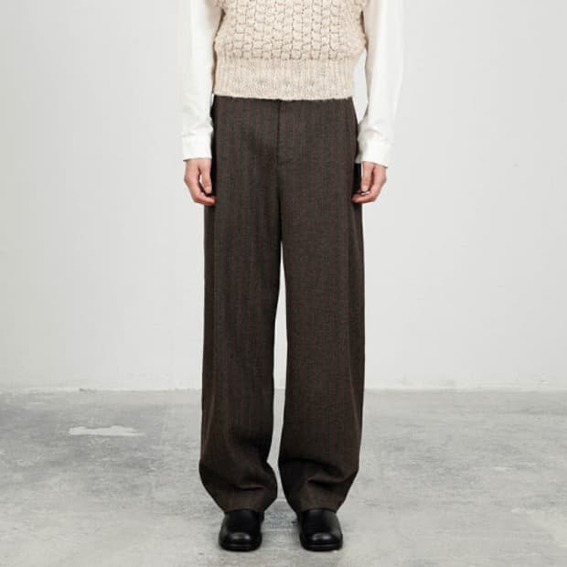 (L)아모멘토 울 마틴 팬츠 브라운 