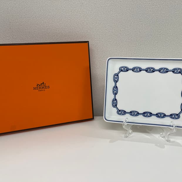 에르메스 샹달 블루 스퀘어 플레이트 1P HERMES