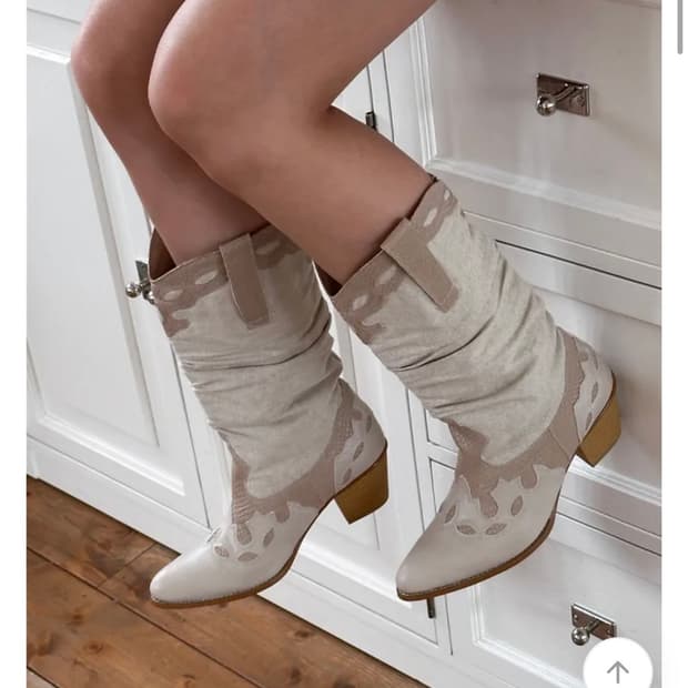 리뉴얼 전 버전! 국내생산 빈티지 린넨 아이보리 아이보리 웨스턴 부츠