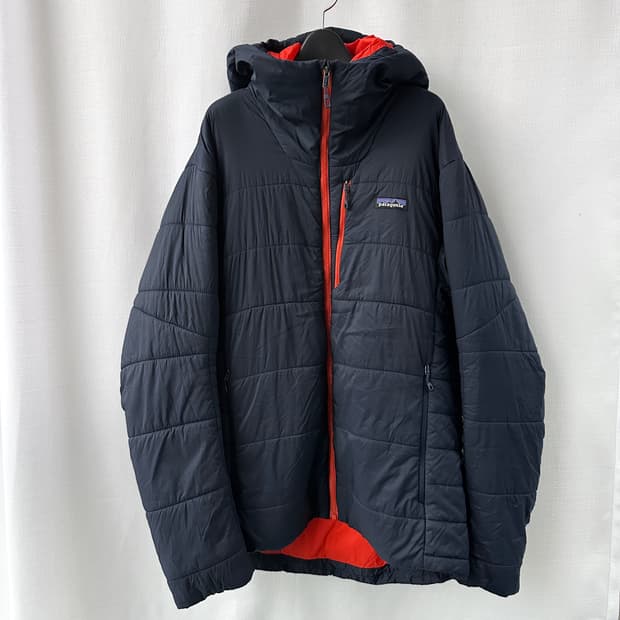 파타고니아 하이퍼 퍼프 후디 패딩 자켓 네이비 오렌지 M