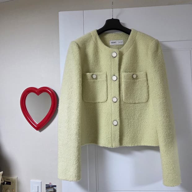 미쏘 노카라 트위드 자켓