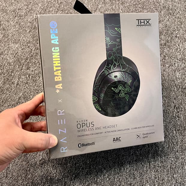 RAZER (레이저) X BAPE (베이프) 콜라보 카모 무선 헤드셋 