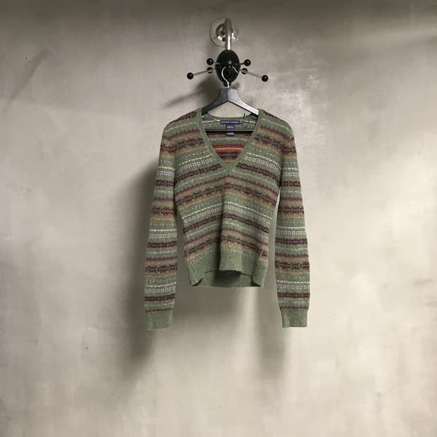 폴로 랄프로렌 페어아일 브이넥 니트 M(W)