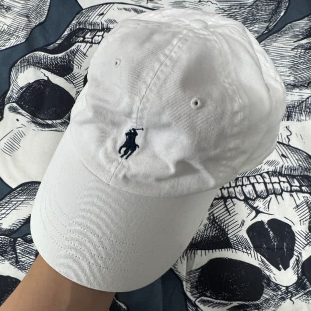 큐알신형 폴로랄프로렌 화이트 볼캡모자