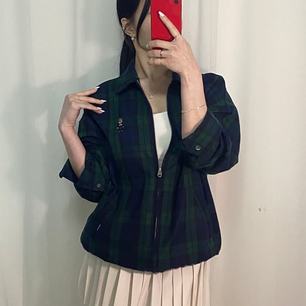 후아유 체크패턴 자켓
