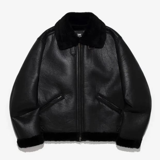 리 Lee 신세틱 레더 무스탕 블랙 L