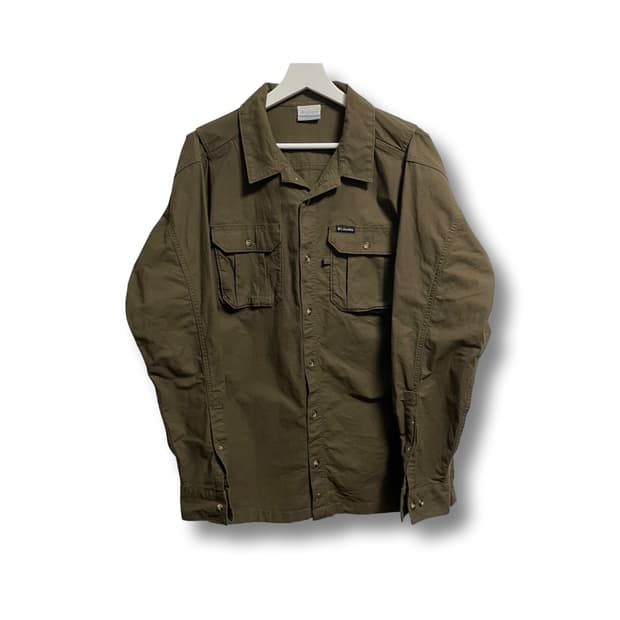 [L] 컬럼비아 카키색 사파리 셔츠