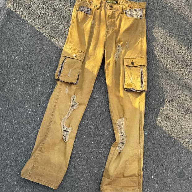 Fatback 카멜 데미지 카고팬츠 