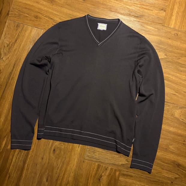 Armani collezioni purple wool vneck knit