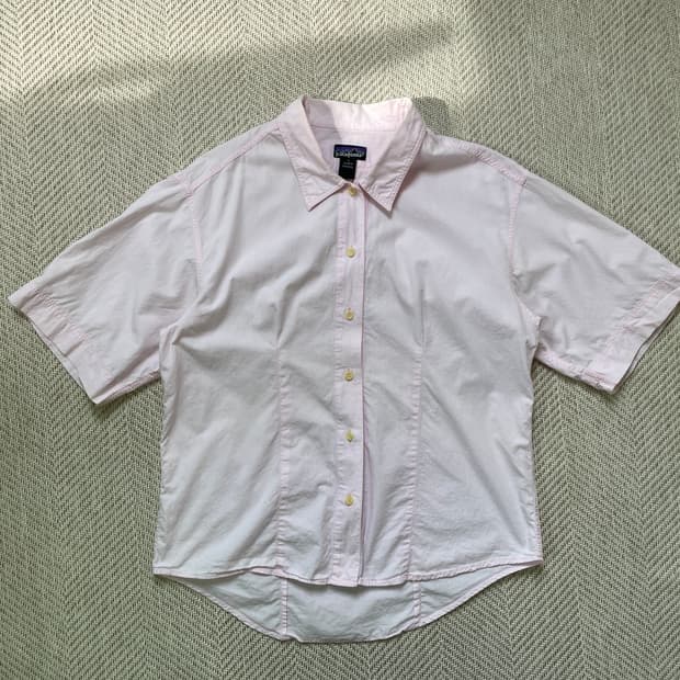 파타고니아 핑크 코튼 반팔셔츠 