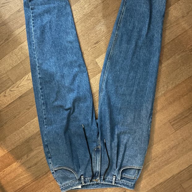 비에스레빗 미드90 배기 데님 팬츠 딥블루 XL