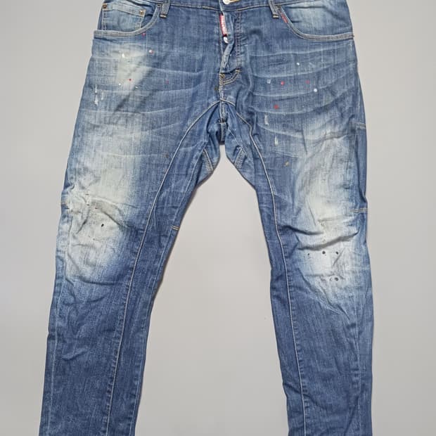 [38] 디스퀘어드2 더티오일 레드탭 타이디바이커진 청바지