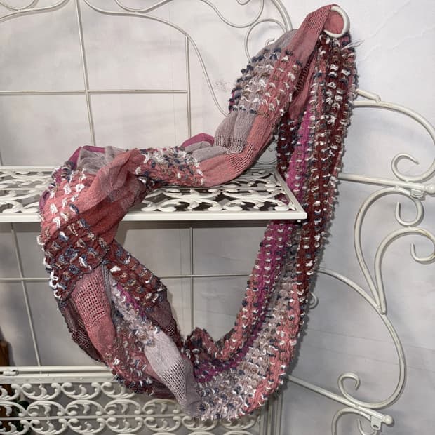 Indi pink bohemian grunge knit warmer