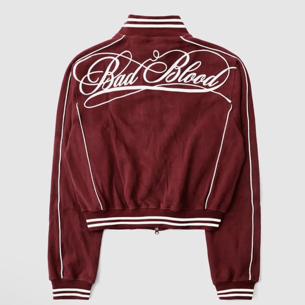배드블러드 다크 클래식 핀스트라이프 트랙 자켓 와인 L