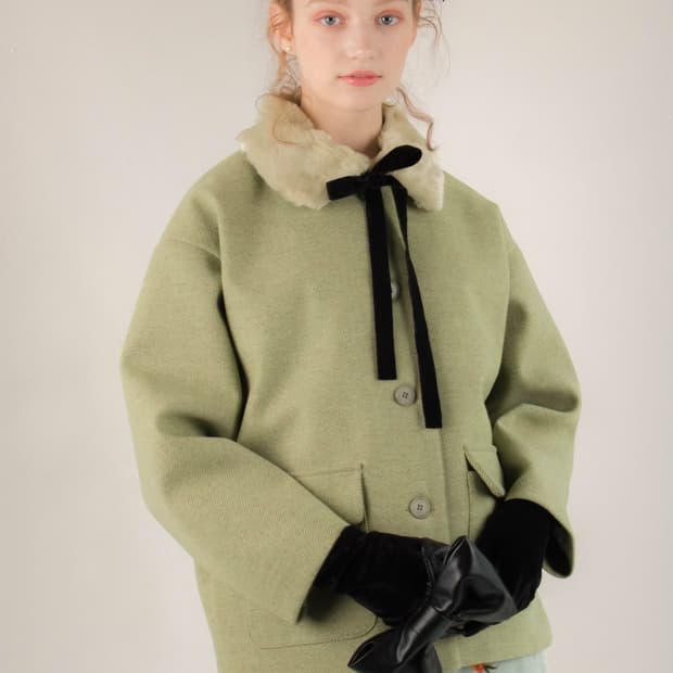 Sinoon 시눈 그린 퍼자켓 