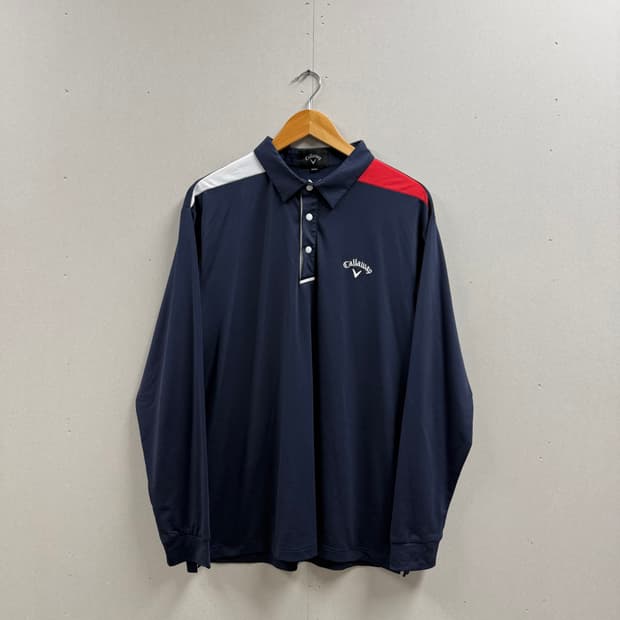 남성 105 / 캘러웨이 긴팔 카라티 폴리 네이비 