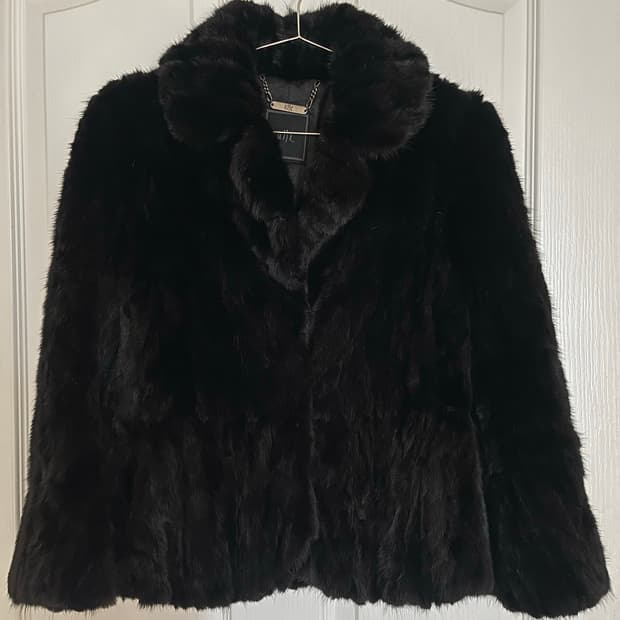 빈티지 밍크 퍼자켓 블랙