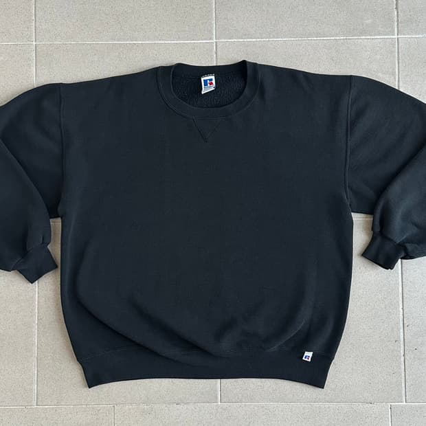 90s 빈티지 러셀 스웻셔츠 블랙 XXL USA