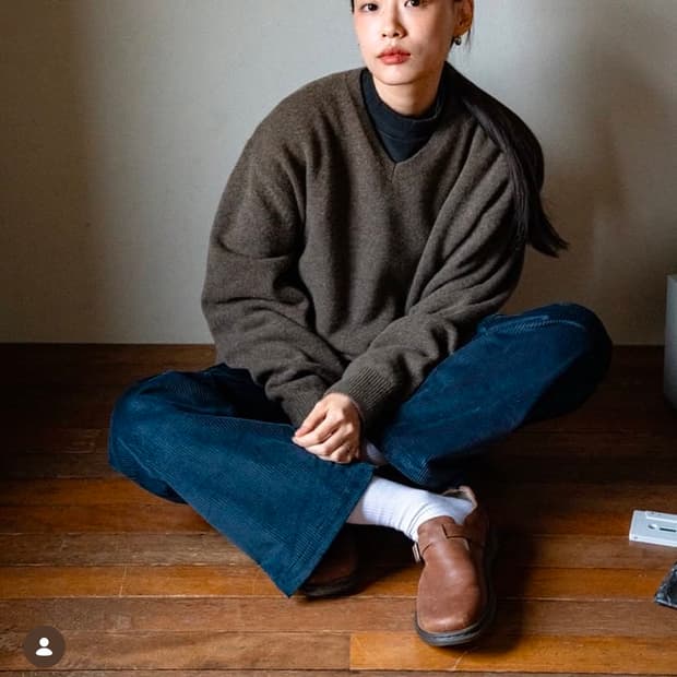 스테디에브리웨어 울캐시 니트 멀티카키 1사이즈