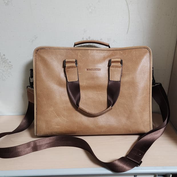 BOSTANTEN 브라운 가죽 서류 가방