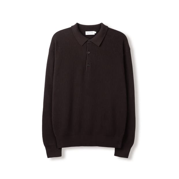 라이트 립 코튼 칼라 니트 다크 브라운 2