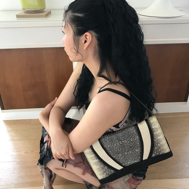 vintage pattern chain bag
