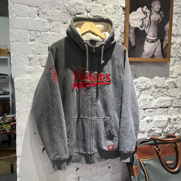 디키즈 빈티지 빅로고 안감양털 헤비후드집업