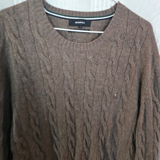 빈폴 브라운 꽈배기 니트