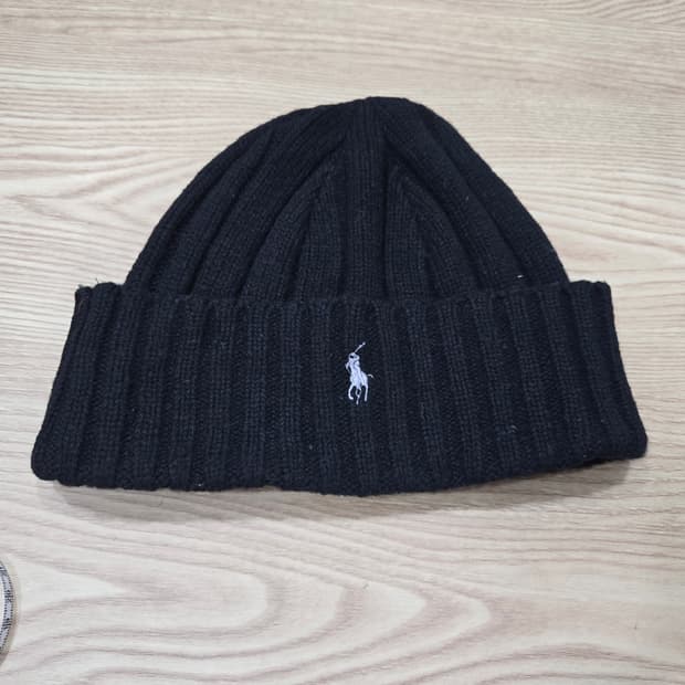 OS 폴로랄프로렌 램스울 비니 블랙 화이트 포니