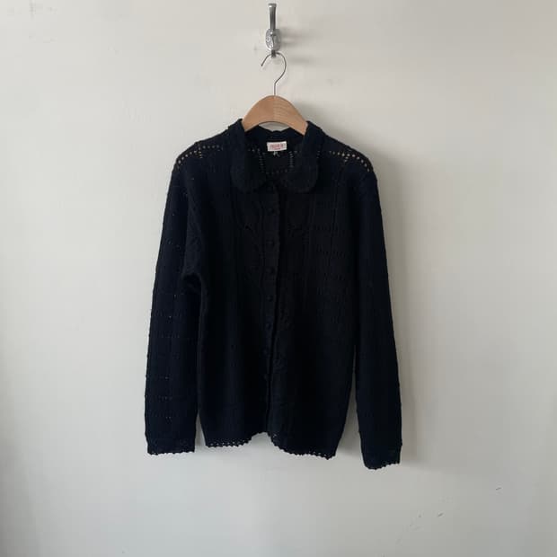 vintage crochet wool cardigan
