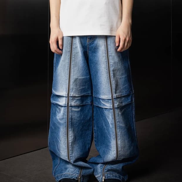 [이우가마카라스] Long Zipper Denim Pants 데님팬츠