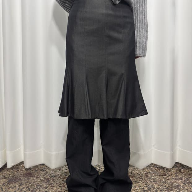 hrbrys glossy midi skirt