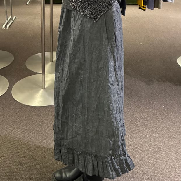 OS)Japanese vintage 여성 프릴 디테일 롱 스커트