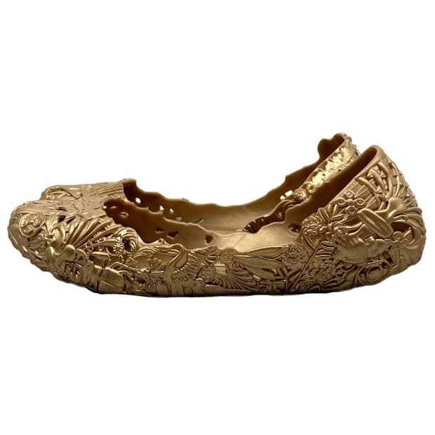 Melisa Barroca Gold Ballet Flats/ 37
