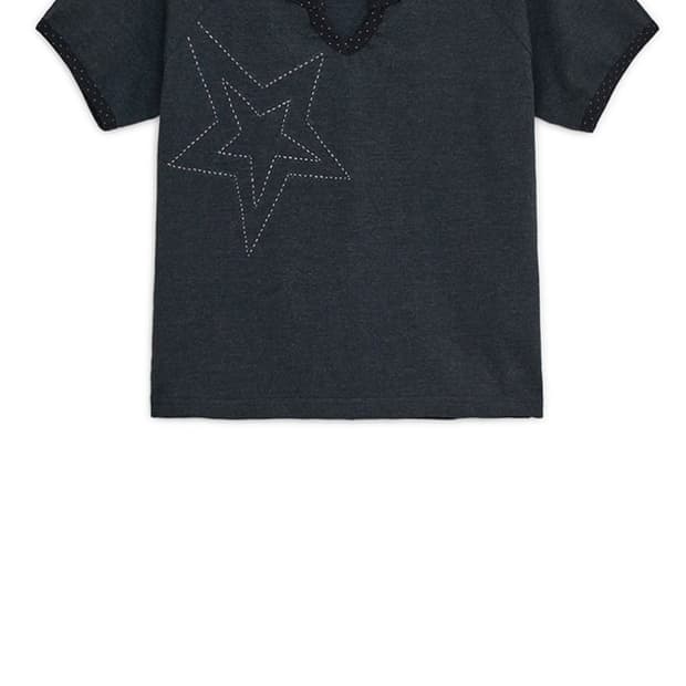 Star stitched top 반팔