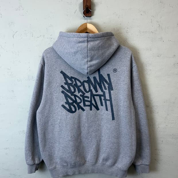 브라운브레스 빅로고 그레이 후드티